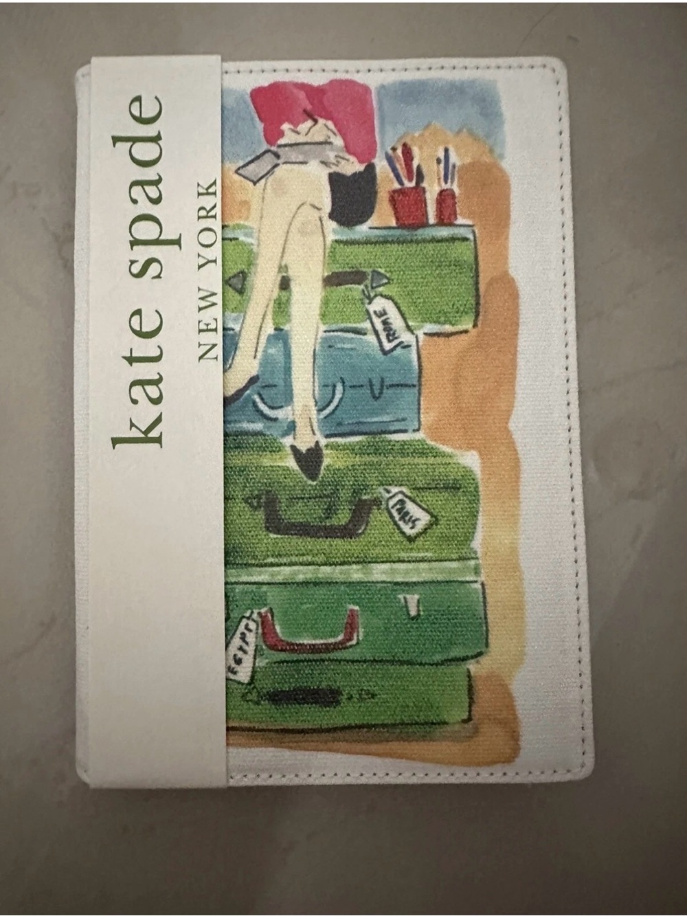 kate spade Green Multicolor Luggage Stack Art Print
